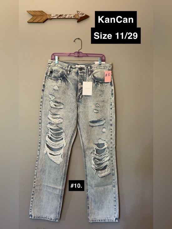 KanCan Pants - KanCan Light Acid Wash Distressed Jeans - Light Blue